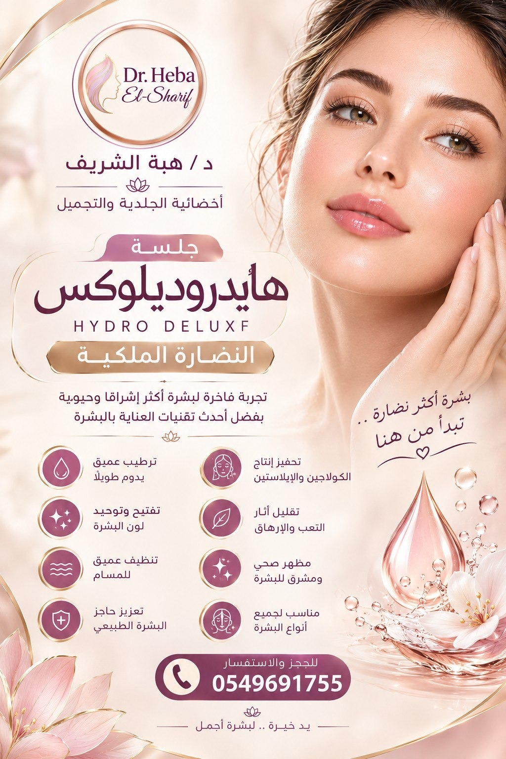 جلسة هايدروديلوكس - النضارة الملكية (تجربة فاخرة لبشرة أكثر إشراقاً وحيوية بفضل أحدث تقنيات العناية بالبشرة)